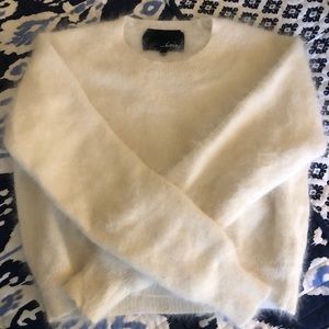 Cropped angora sweater